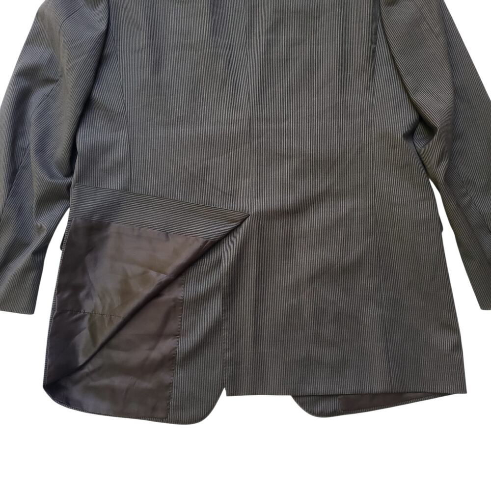 Canali Wool Blazer Jacket Sport Coat Brown Stripe Peak Lapel Natural Comfort 44L - Picture 10 of 16
